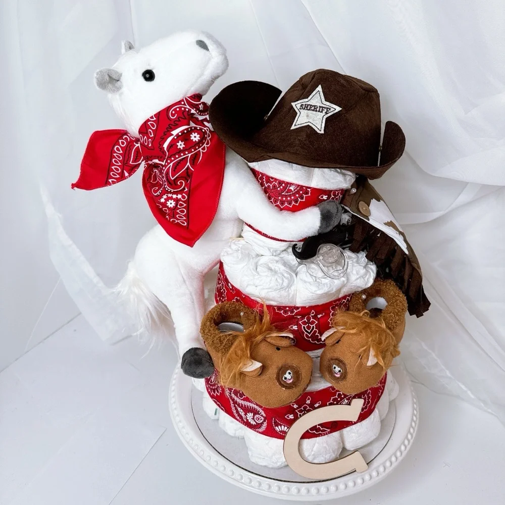 Cowboy Diaper Cake, Western Baby Shower Gift